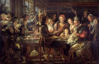 Bønnefesten (Kongen drikker) 1637-38 av Jacob Jordaens