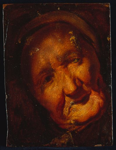 Hodet til en gammel kvinne - en skisse av Jacob Jordaens