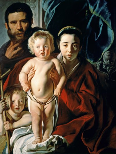 Den hellige familie med døperen Johannes, ca. 1620-25 av Jacob Jordaens
