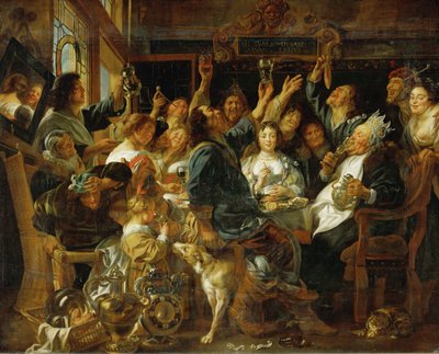 Bønnekongens bankett (olje på lerret) av Jacob Jordaens