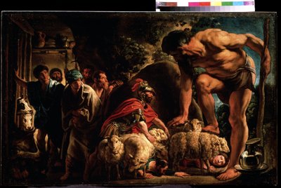 ""Ulysses i Polyfemos hule"" maleri av Jacob Jordaens (1593-1678) Pushkin-museet, Moskva. av Jacob Jordaens