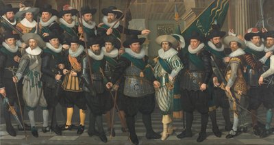 Borgergardister fra selskapet til kaptein Jacob Pieterszn Hooghkamer og løytnant Pieter Jacobszn van Rijn av Jacob Lyon