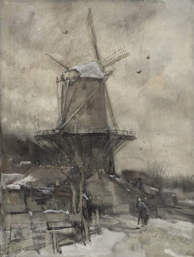 En vindmølle om vinteren av Jacob Maris