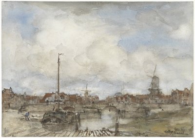Utsikt over en by av Jacob Maris