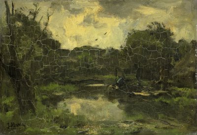 Landskap med lekter av Jacob Maris