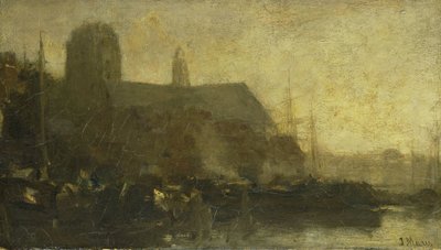 Skip i havnen i Dordrecht av Jacob Maris