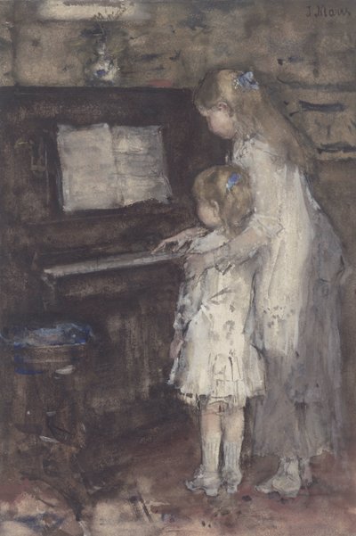 To jenter ved pianoet av Jacob Maris