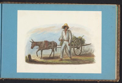 Mann med vogn med bananer Album med tegninger av Surinam, s.44 (50) (serietittel) av Jacob Marius Adriaan Martini van Geffen