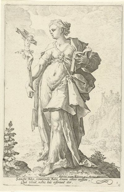 Tro (Fides) Dydene (serietittel) av Jacob Matham (attributed to)