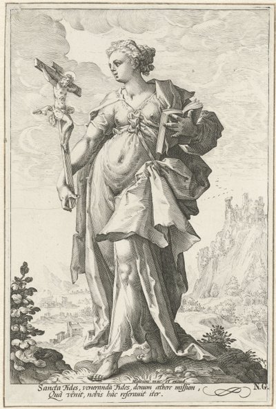 Tro (Fides) Dydene (serietittel) av Jacob Matham (attributed to)