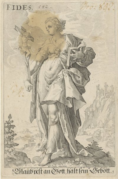 Geloof (Fides) Fides (tittel på objekt) av Jacob Matham (attributed to)