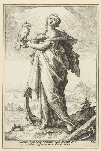 Håp (Spes) Dydene (serietittel) av Jacob Matham (attributed to)