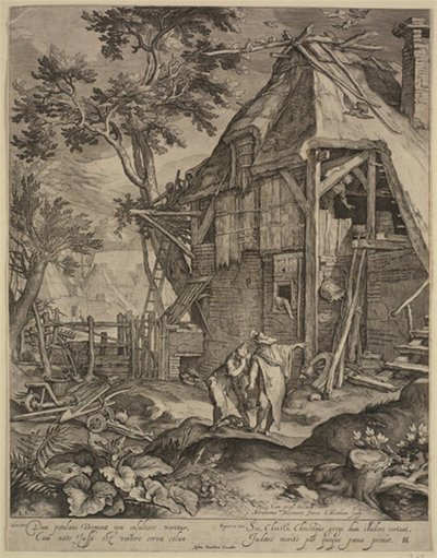 Abraham sender Hagar bort av Jacob Matham