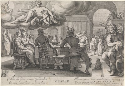 Kveld (vesper) Vesper (tittel på objekt) De fire ganger på dagen (serietittel) av Jacob Matham