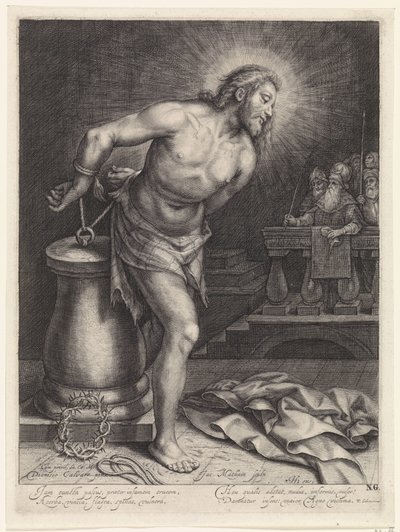 Kristus på piskepælen av Jacob Matham