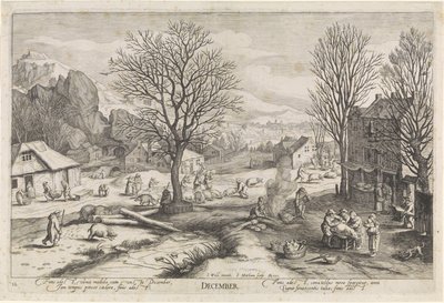 desember (tittel på objekt) De tolv månedene (serietittel) av Jacob Matham