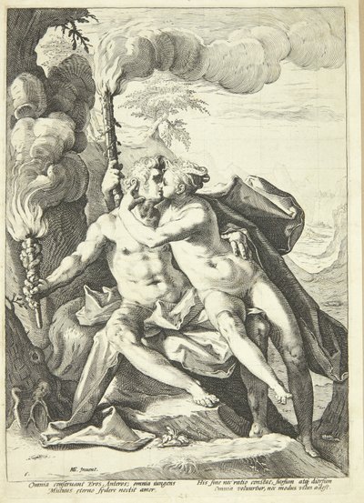 Eros og Anteros av Jacob Matham