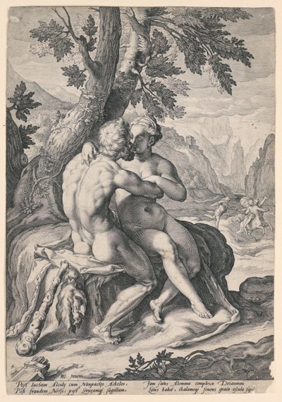 Hercules og Dejanira, fra en serie av gudenes kjærlighet av Jacob Matham