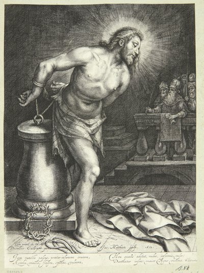 Jesus ved søylen (etter hudflettingen) av Jacob Matham