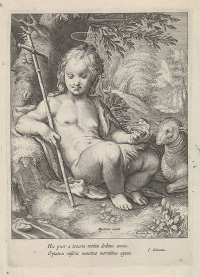 Døperen Johannes som barn av Jacob Matham