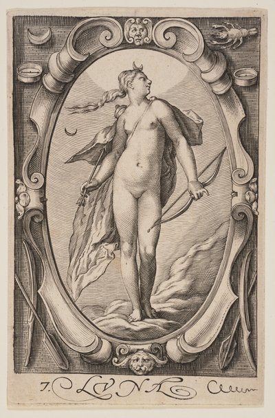 Luna, fra De syv planetene av Jacob Matham