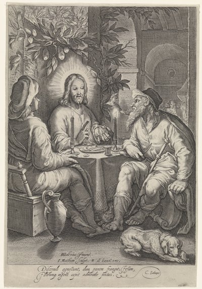 Måltid i Emmaus av Jacob Matham