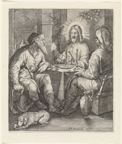 Måltid i Emmaus av Jacob Matham
