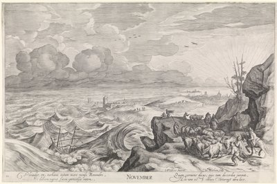 november (tittel på objekt) De tolv månedene (serietittel) av Jacob Matham