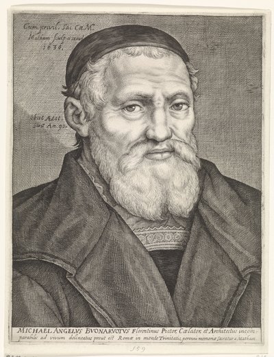Portrett av Michelangelo av Jacob Matham