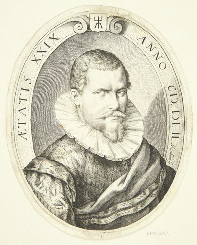 Portrett av en 29 år gammel mann av Jacob Matham