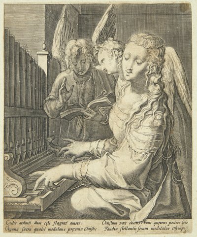 Saint Cecilia spiller orgel av Jacob Matham
