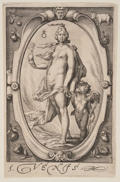 Venus, fra De syv planetene av Jacob Matham