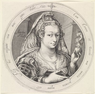Venus med et brennende hjerte Venus, Bacchus og Ceres (serietittel) av Jacob Matham