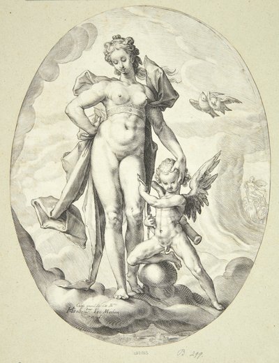 Venus og Amor av Jacob Matham