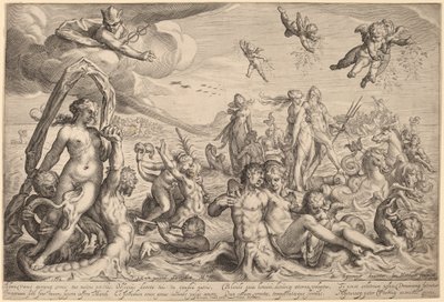 Triumfen til Neptun og Thetis av Jacob Matham, after Bartholomaeus Spranger