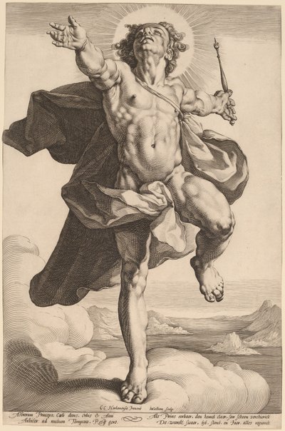 Apollo som Sol av Jacob Matham, after Cornelis Cornelisz van Haarlem
