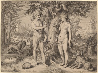 Menneskets fall av Jacob Matham, after Hendrik Goltzius