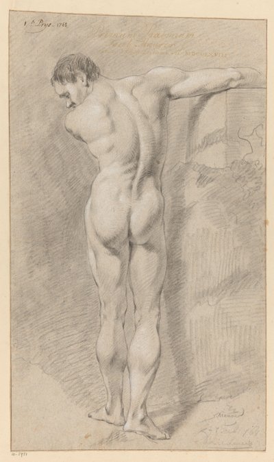 Stående naken mann, sett bakfra (1. premie 1768) av Jacob Maurer