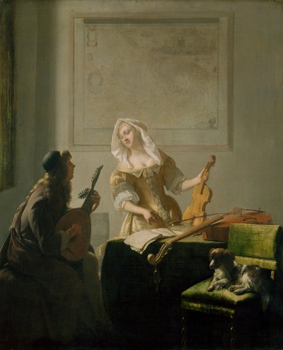 Musikktimen, 1671. av Jacob Lucasz Ochtervelt