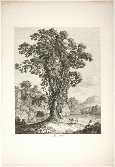 Nær la Cava, fra Suite IV Views Drawn in the Kingdom of Naples av Jacob Philipp Hackert