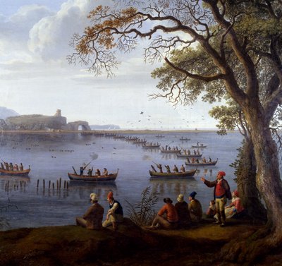 Ferdinand IV jakter på høns ved Fusarosjøen, av Jacob Philipp Hackert (1737-1807), Detalj av Jacob Philippe Hackert