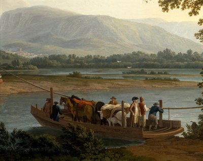 Ferge på Sele, av Jacob Philipp Hackert (1737-1807) av Jacob Philippe Hackert