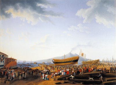 Castellammare di Stabia-verftet, av Jacob Philipp Hackert av Jacob Philippe Hackert