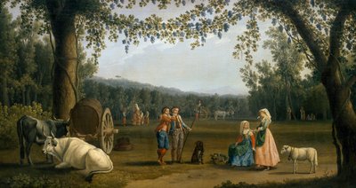 The Royal Princes at the Harvest på Carditello Estate av Jacob Philippe Hackert