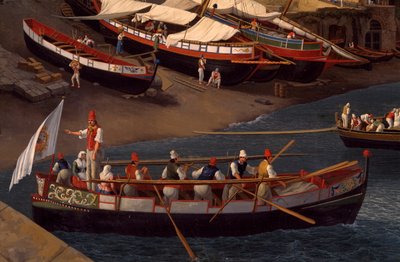 Utsikt over den lille marinaen i Sorrento av Jacob Philippe Hackert