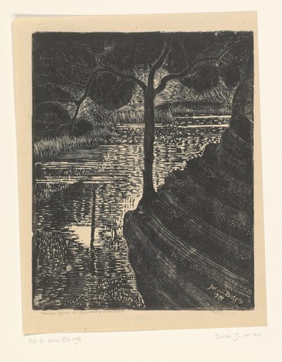 Karpedam ved Elswout i Overveen av Jacob Pieter van den Bosch (signed by artist)