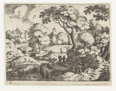 Landskap med reisende og soldater Seks landskap med reisende (serietittel) av Jacob Savery (I)