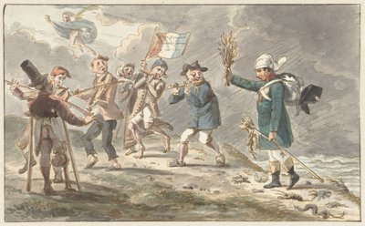 Tegneserie om tilbaketrekningen til Napoleon I Bonaparte fra Russland av Jacob Smies