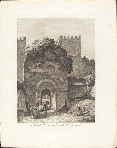 Arch of Drusus, nå porten til San Sebastiano av Jacob Wilhelm Mechau