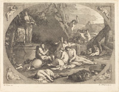 bachchanal av Jacob Wilhelm Mechau after Giulio Carpioni